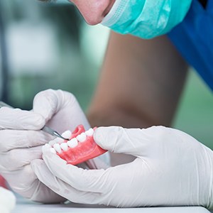 a technician in Tucson working on new dentures