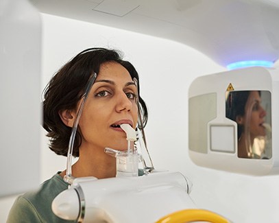 Woman getting a scan