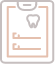 Animated dental patient chart on a clipboard icon