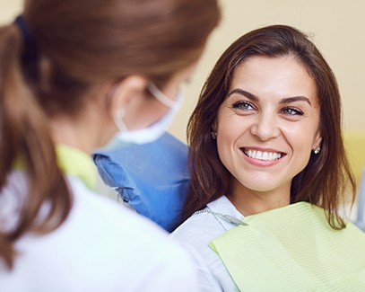 relaxed woman at dental office 